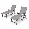 2er-Set Gartenliegen Aluminium Textilene Grau