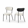 Esszimmerstuhl Set Creme Metall Polyester