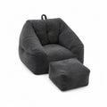 Stoff Sessel Set Dunkelgrau Styroporkugeln
